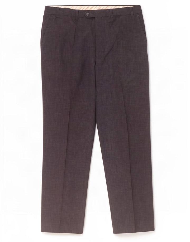 Marks & Spencer Pantalon de Costume Droit Homme W38 L33 Bleu Marine Polyester