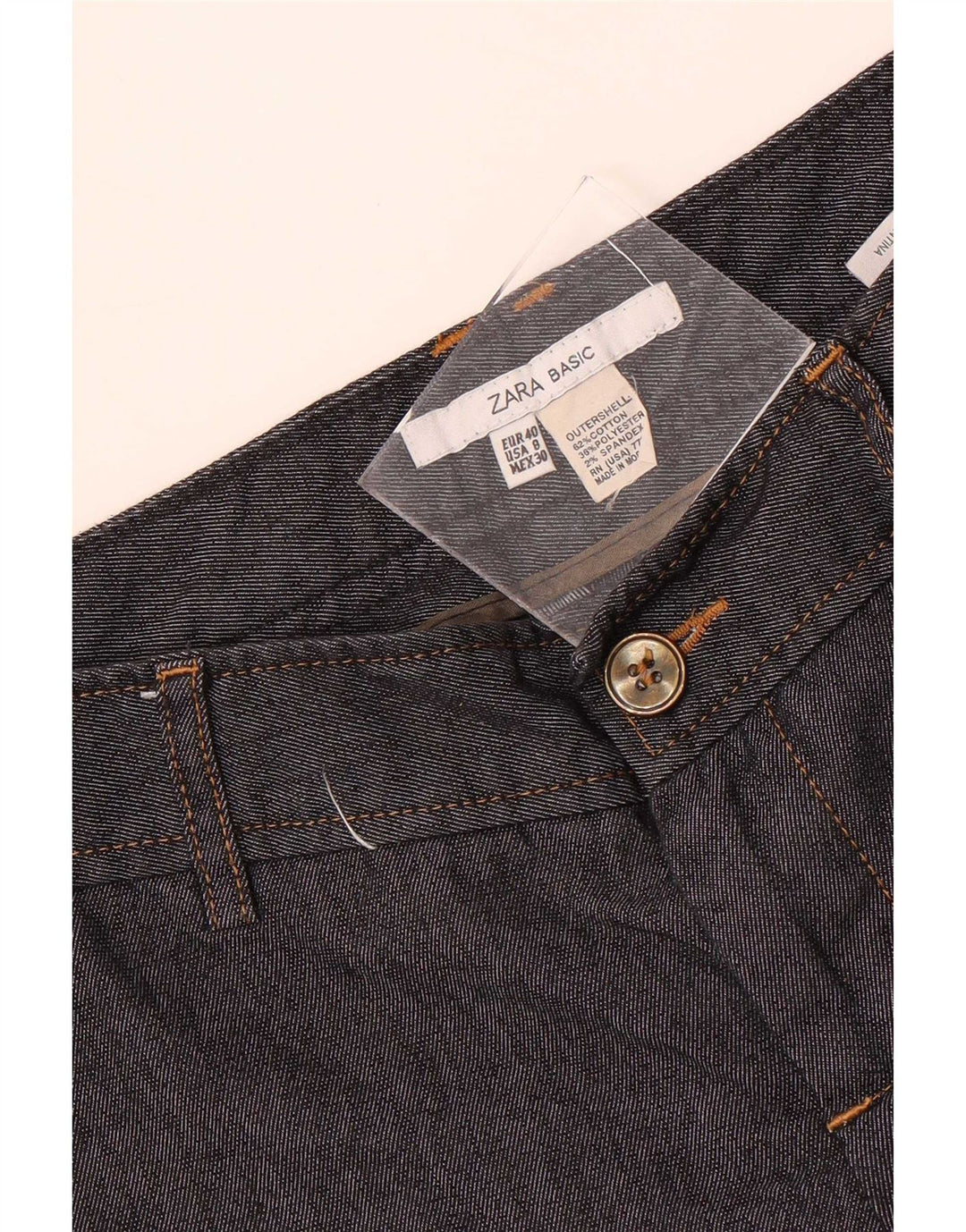 Zara Bermuda Chino Femme EU 40 Medium W30 Coton Noir