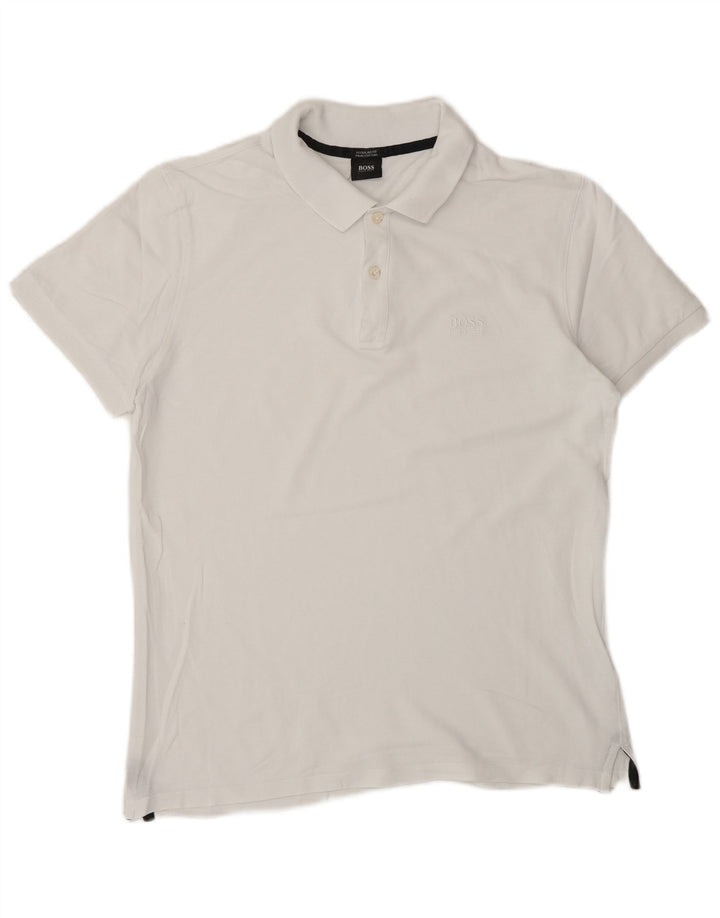 HUGO BOSS Polo Regular Fit Homme Blanc Petit