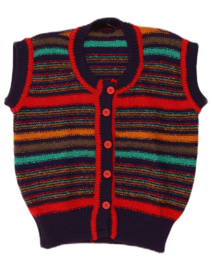 Brian Scott Femmes Crop Cardigan Pull EU 38 Moyen Multicolore Rayé