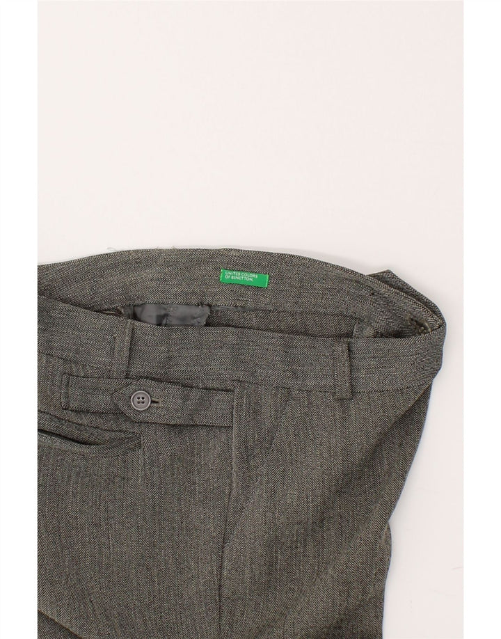 BENETTON Womens Straight Suit Trousers W32 L32 Grey Vintage Benetton and Second-Hand Benetton from Messina Hembry 