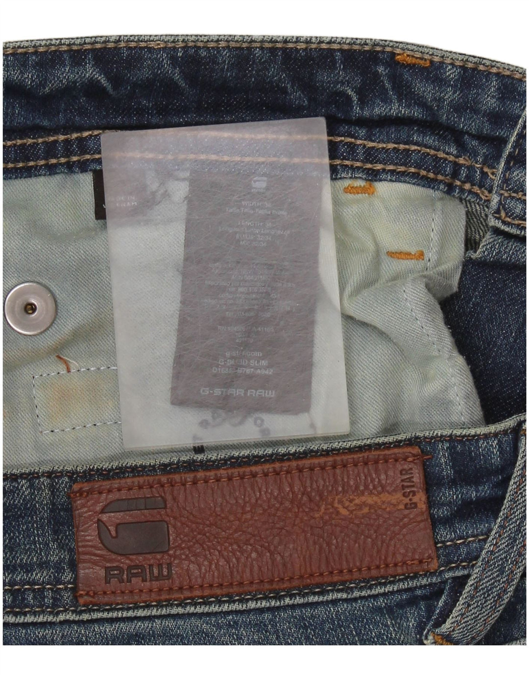 G-STAR Jean Slim Homme W32 L34 Bleu Coton