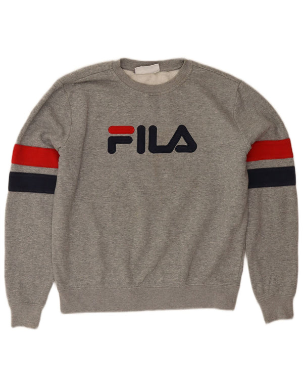 FILA Sweat-shirt graphique pour femme UK 44 Gris moyen Colourblock