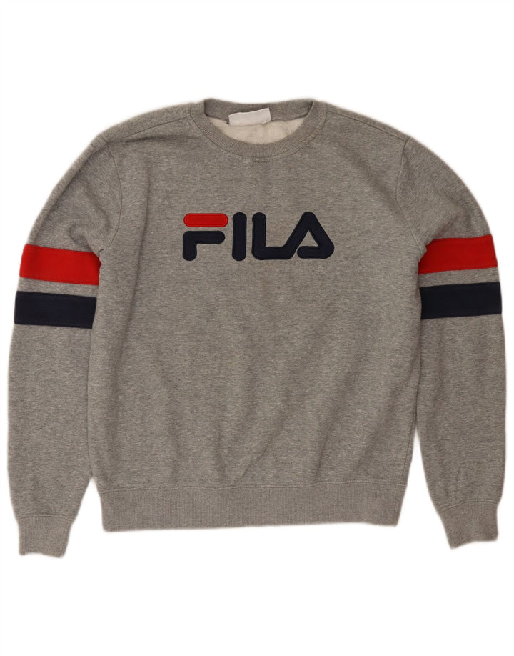 FILA Sweat-shirt graphique pour femme UK 44 Gris moyen Colourblock