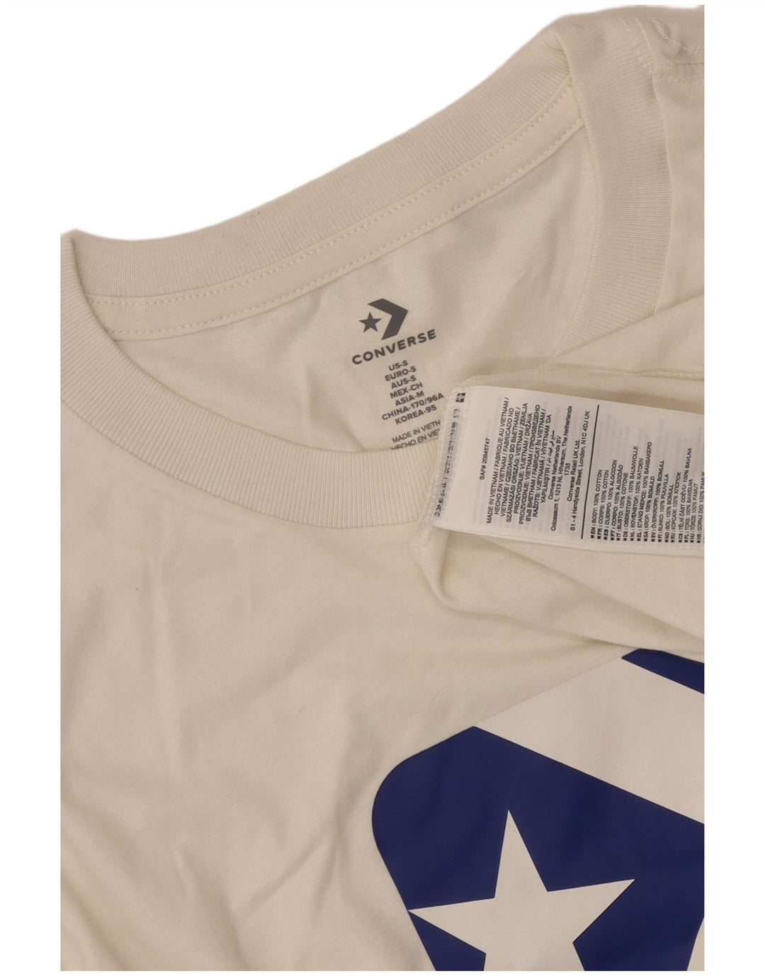 Converse T-Shirt Graphique Homme Petit Blanc Coton