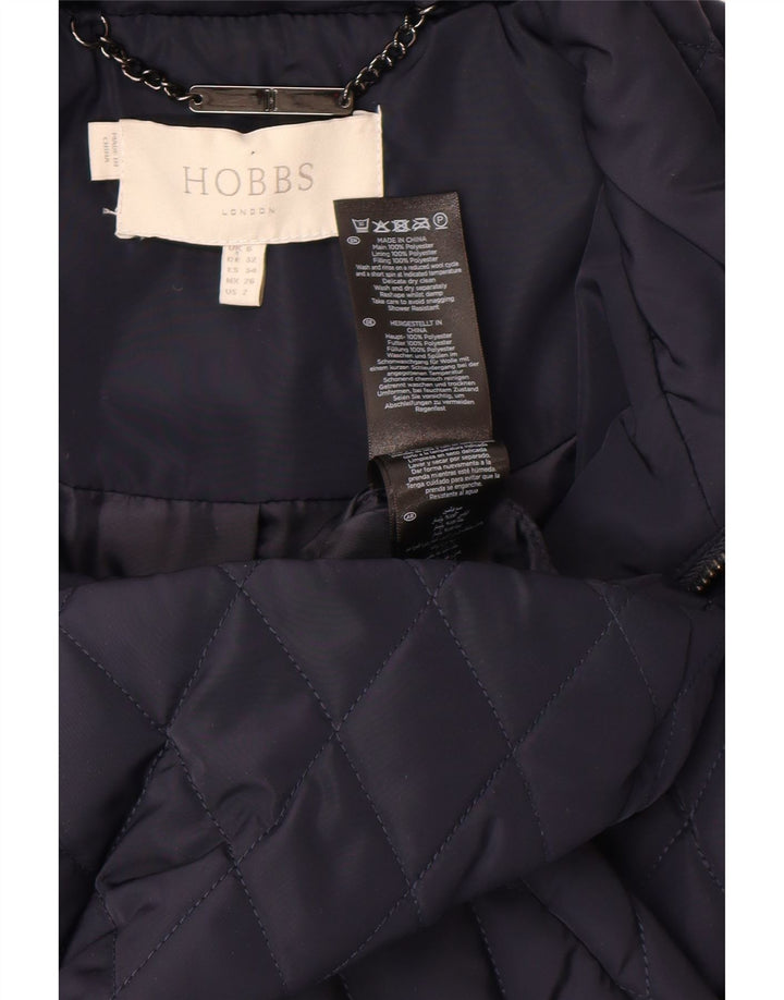 Hobbs Manteau matelassé matelassé pour femme UK 6 XS Bleu marine Polyester
