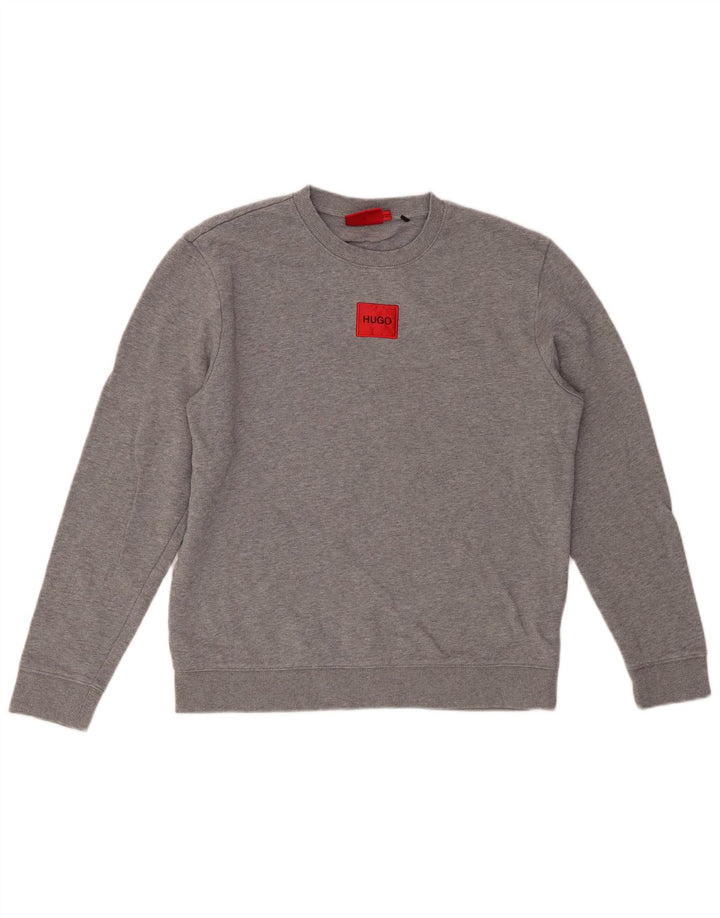 HUGO BOSS Sweat-shirt pour femme UK 44 Gris moyen chiné en coton
