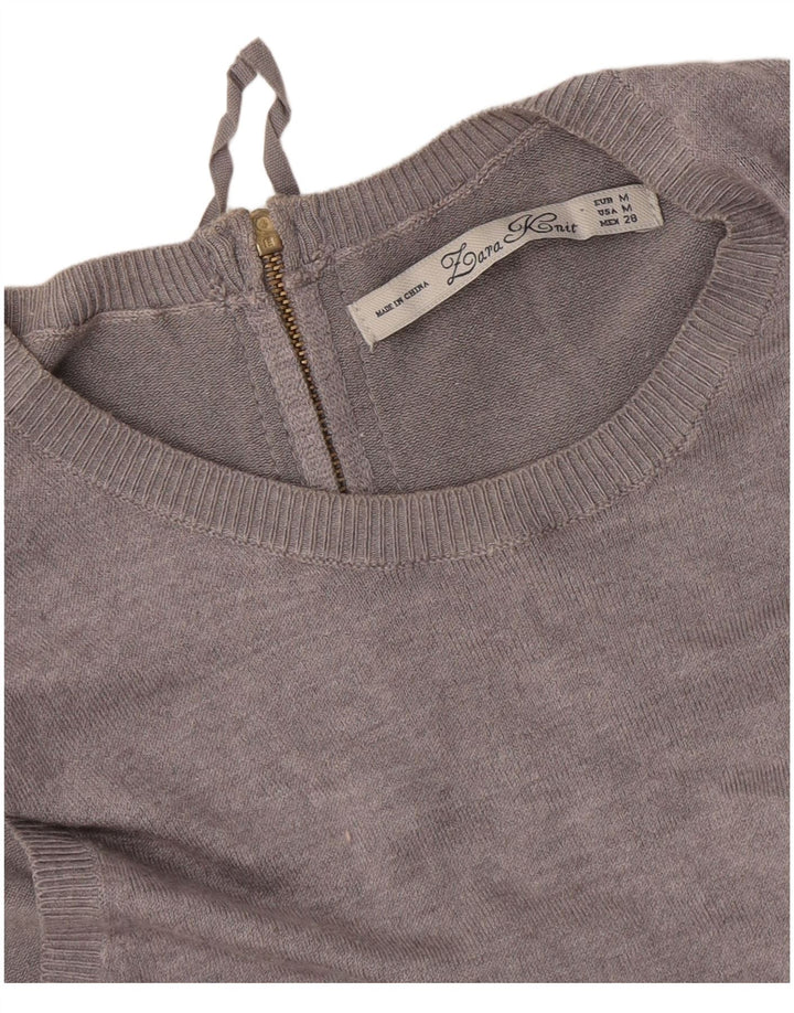 Zara Robe pull sans manches pour femme UK 12 Gris moyen