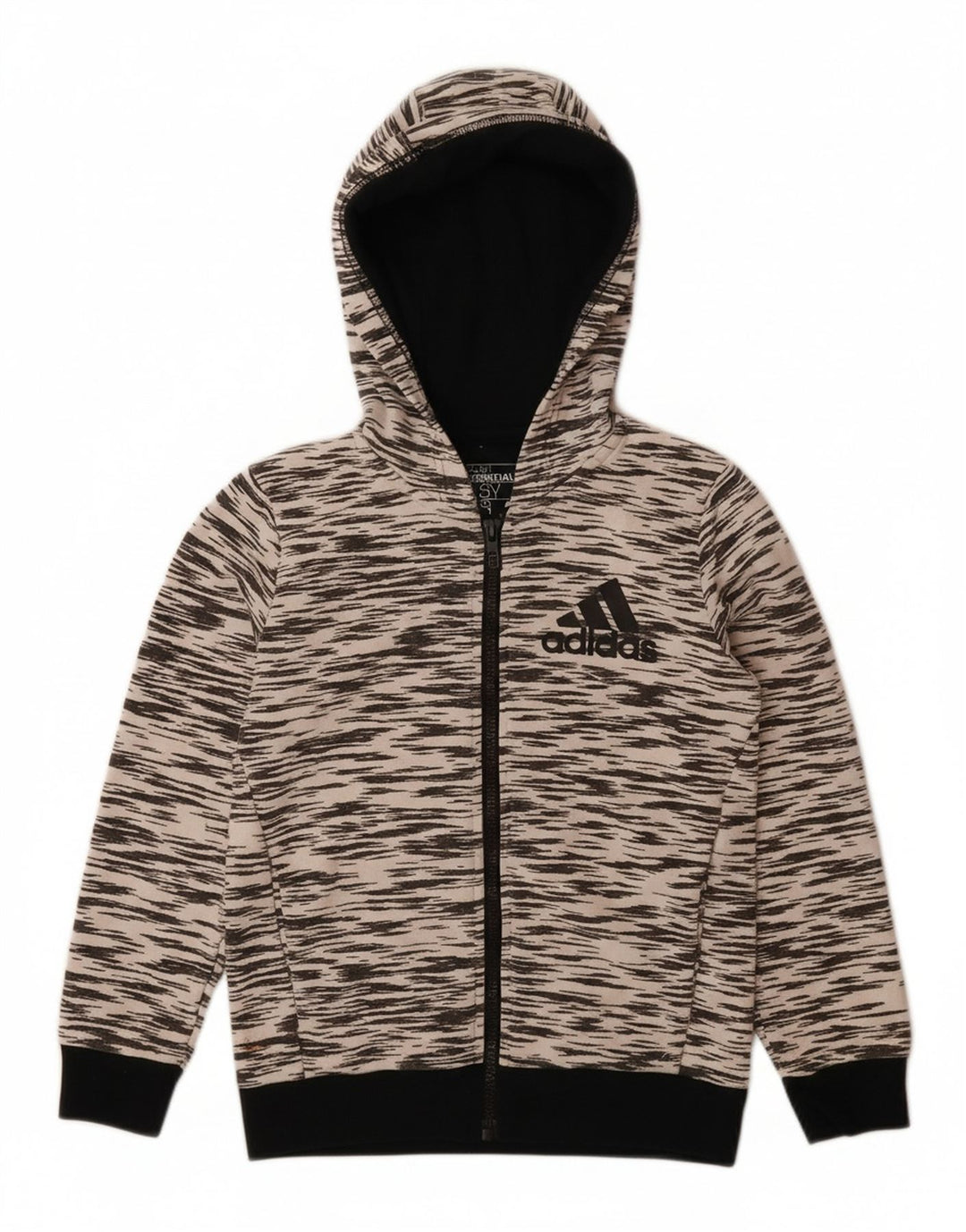 ADIDAS Pull à capuche zippé Climalite pour garçon 7-8 ans Polyester moucheté gris