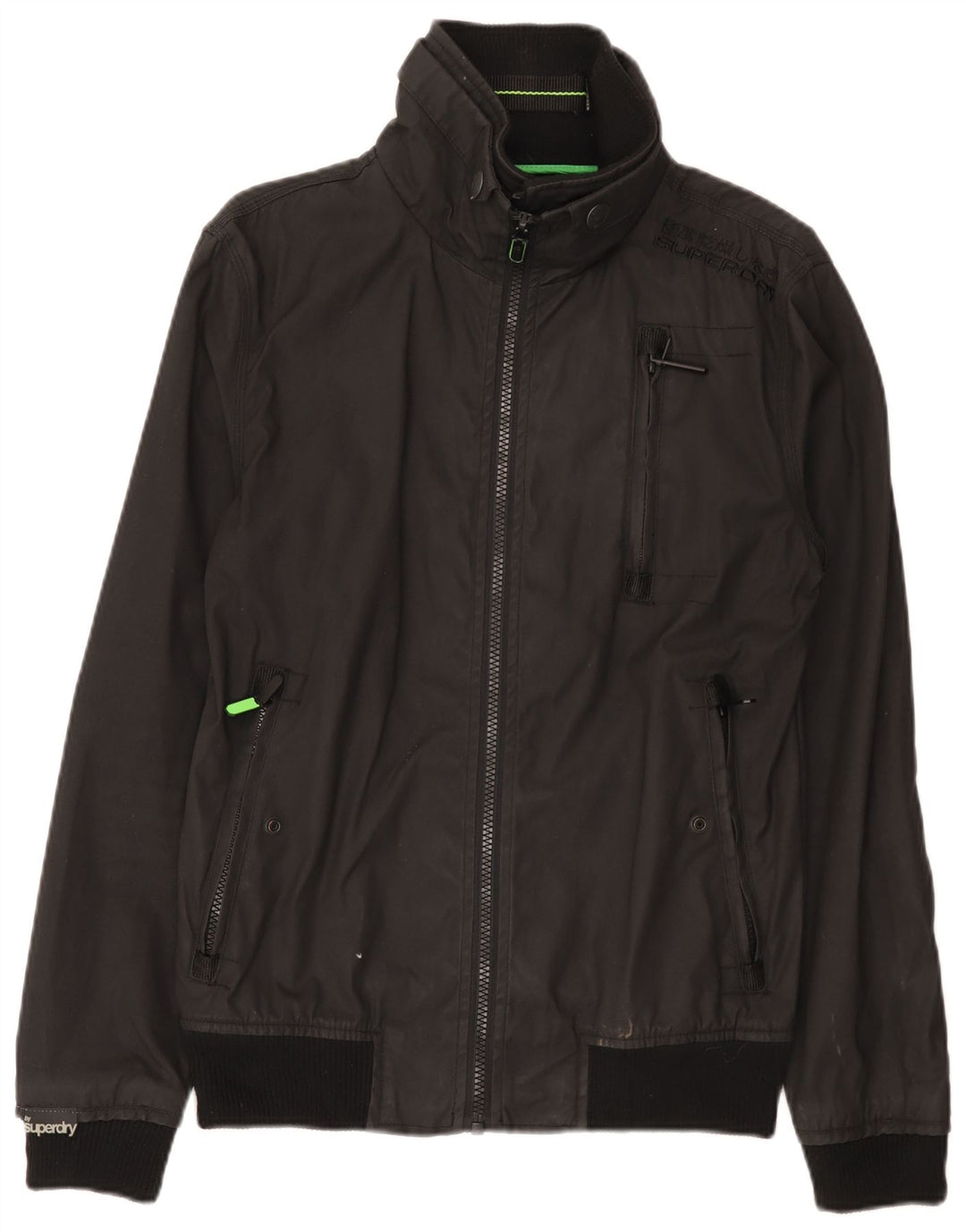 Superdry Veste Bomber Homme UK 38 Coton Noir Moyen