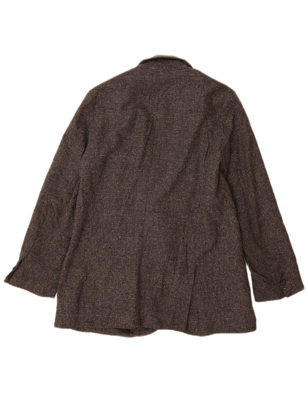 Zara Veste blazer surdimensionnée à 1 bouton pour femme UK 10 Petit pied-de-poule gris