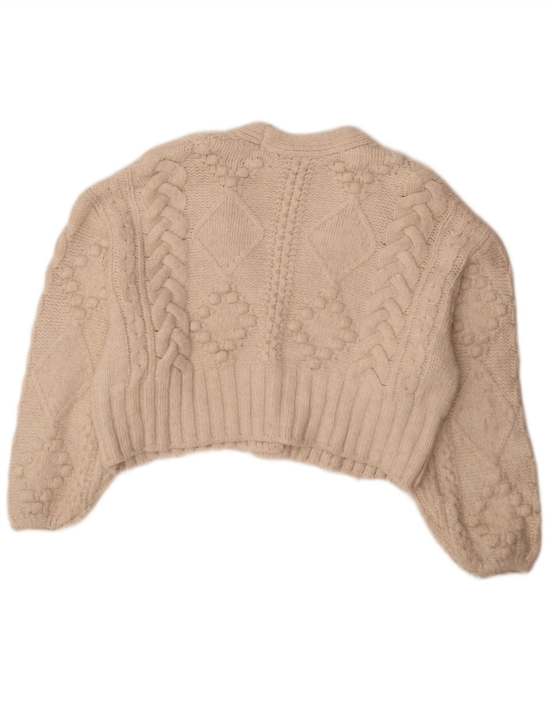 Zara Pull surdimensionné pour femme UK 14 Medium Off White Acrylique