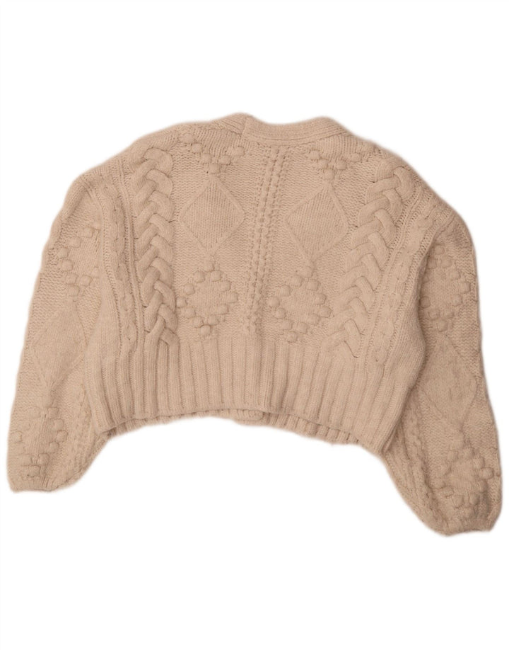 Zara Pull surdimensionné pour femme UK 14 Medium Off White Acrylique
