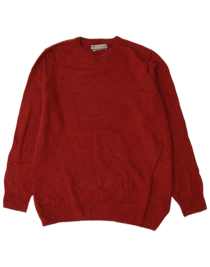 Marks & Spencer Pull col rond homme en laine rouge moyen