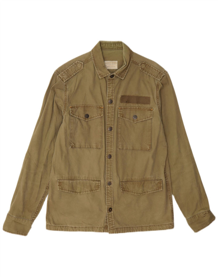 Zara Homme Chemise Militaire Oversize Large Kaki Coton
