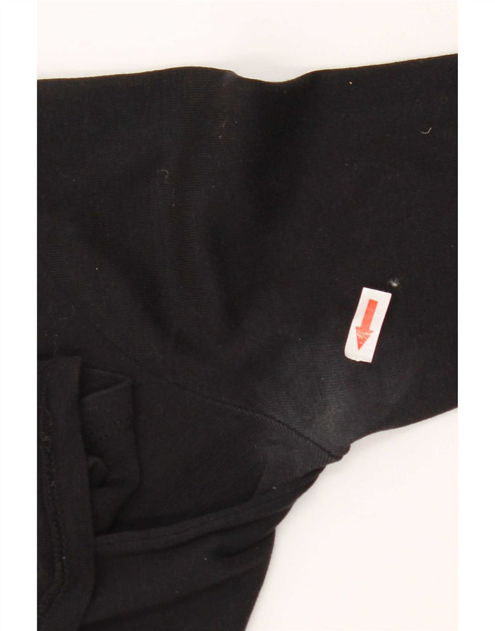 Zara Femme Top Manches 3/4 UK 8 Small Noir Coton