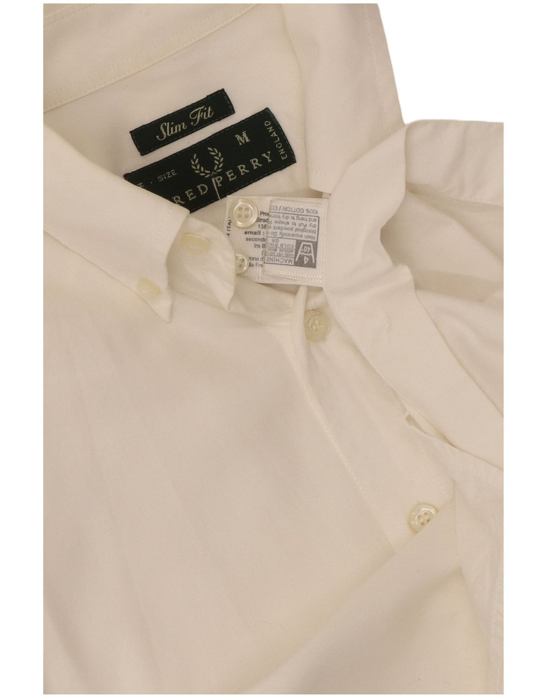 Fred Perry Chemise Slim Fit Homme Blanc Moyen Coton