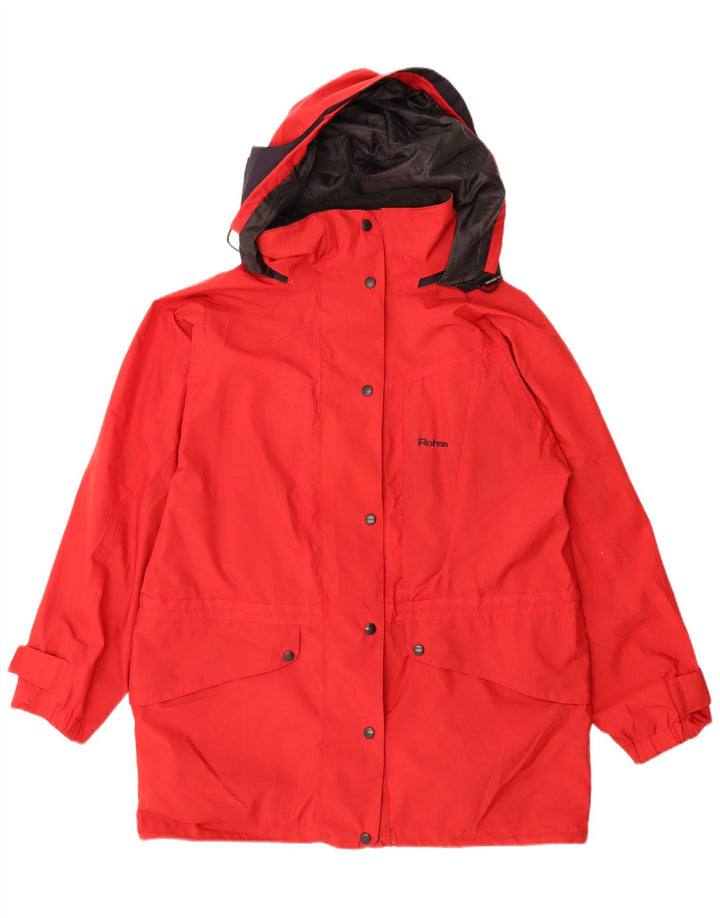 Rohan Manteau imperméable à capuche pour femme UK 44 Rouge moyen Polyester