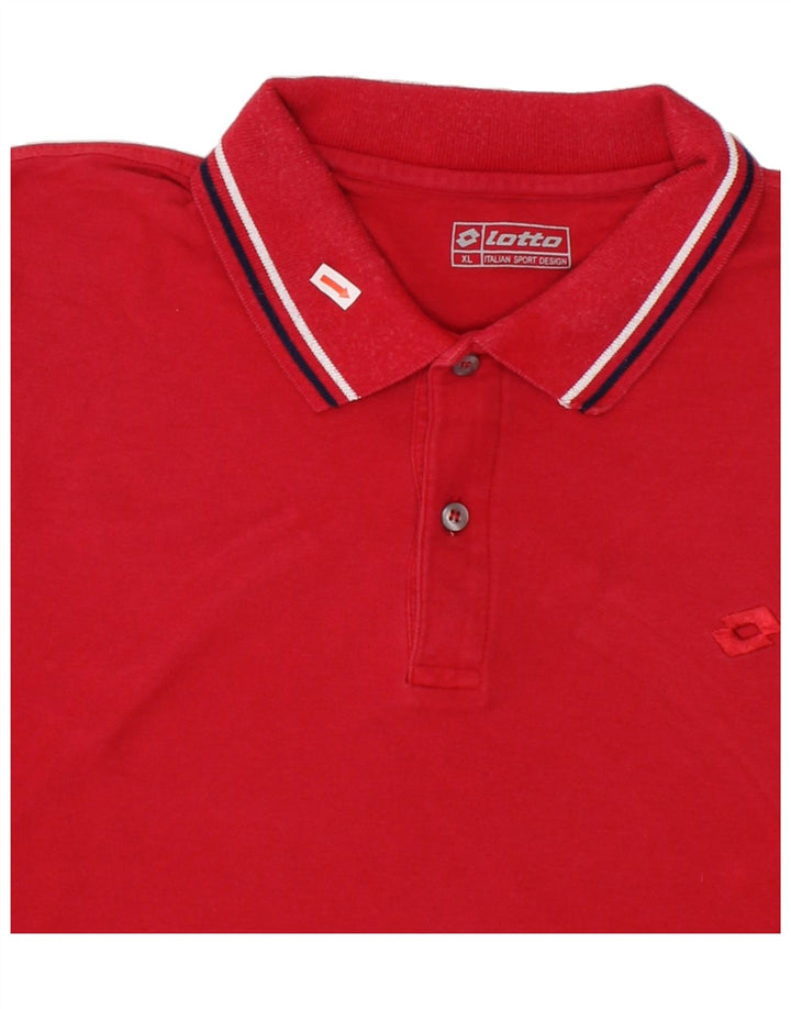 LOTTO Mens Polo Shirt XL Red Cotton Vintage Lotto and Second-Hand Lotto from Messina Hembry 