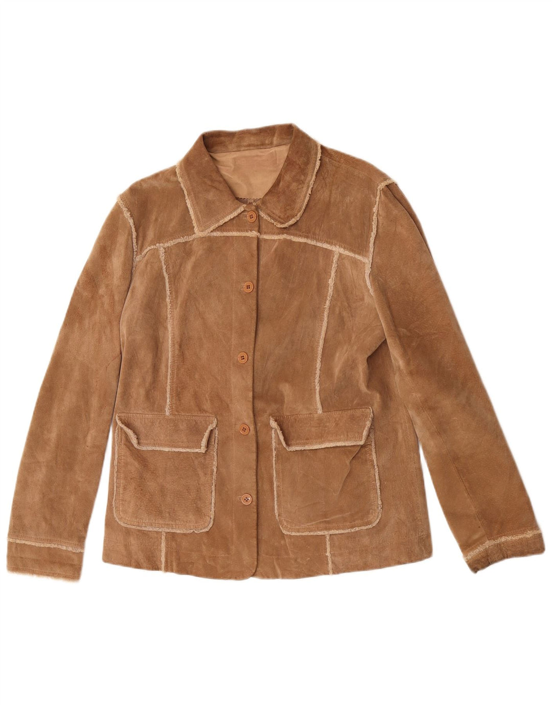 Conbipel Veste En Daim Femme IT 46 Grand Cuir Marron