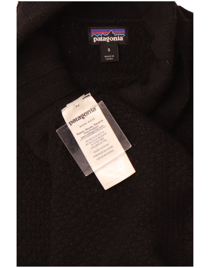 PATAGONIA Pull surdimensionné à col roulé pour femme UK 10 Small Noir