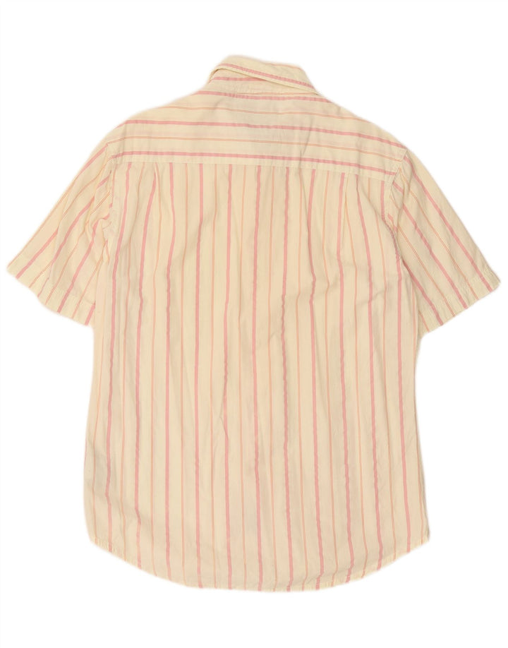 Fila Chemise à Manches Courtes Homme Blanc Cassé Coton Rayé