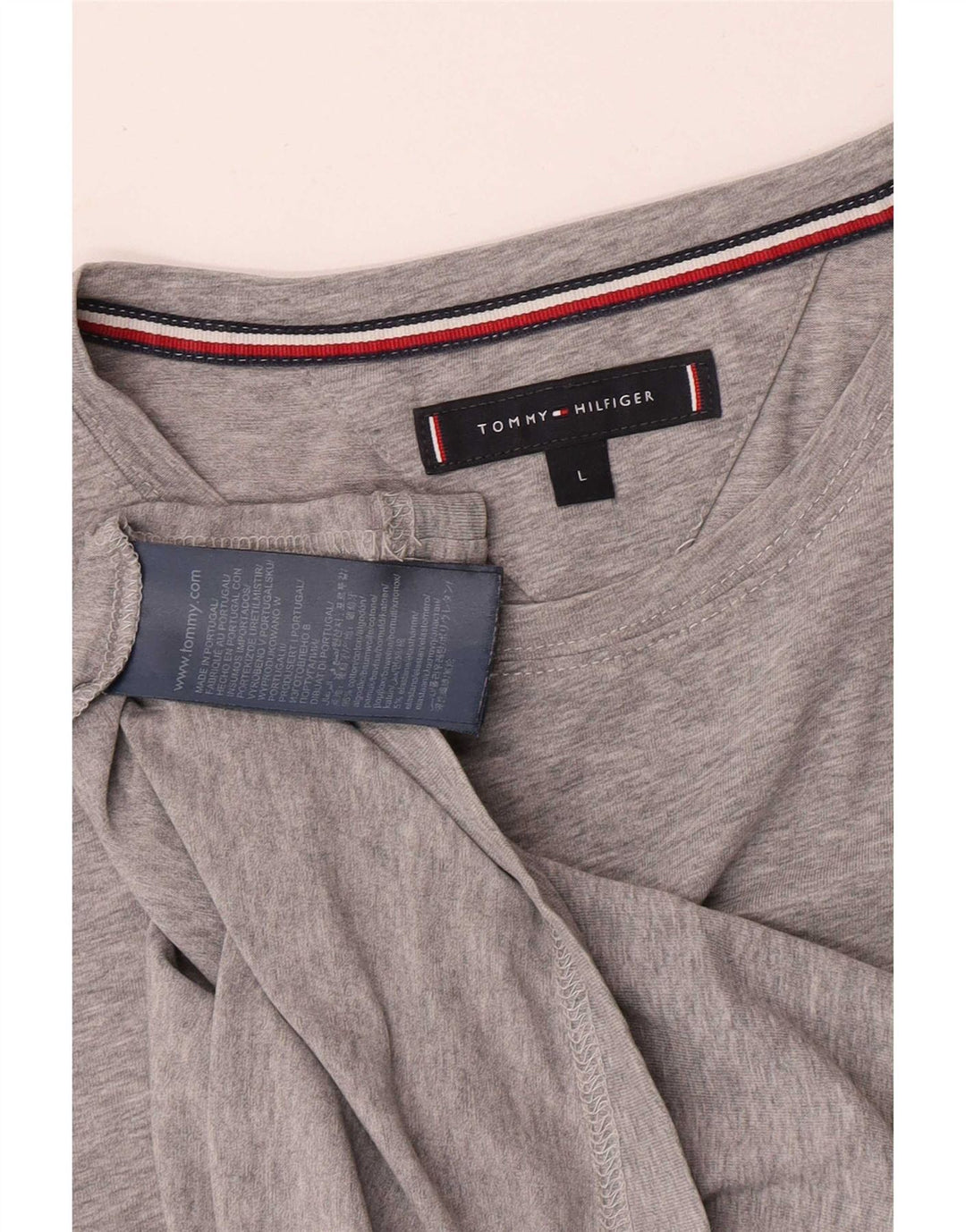 Tommy Hilfiger T-Shirt Homme Haut Large Gris Coton