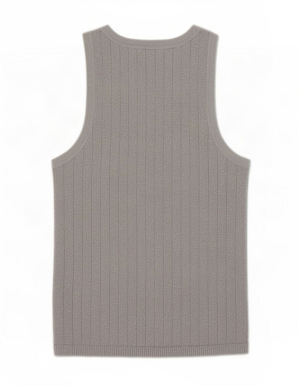 Zara Womens Vest Débardeur UK 12 Gris Moyen