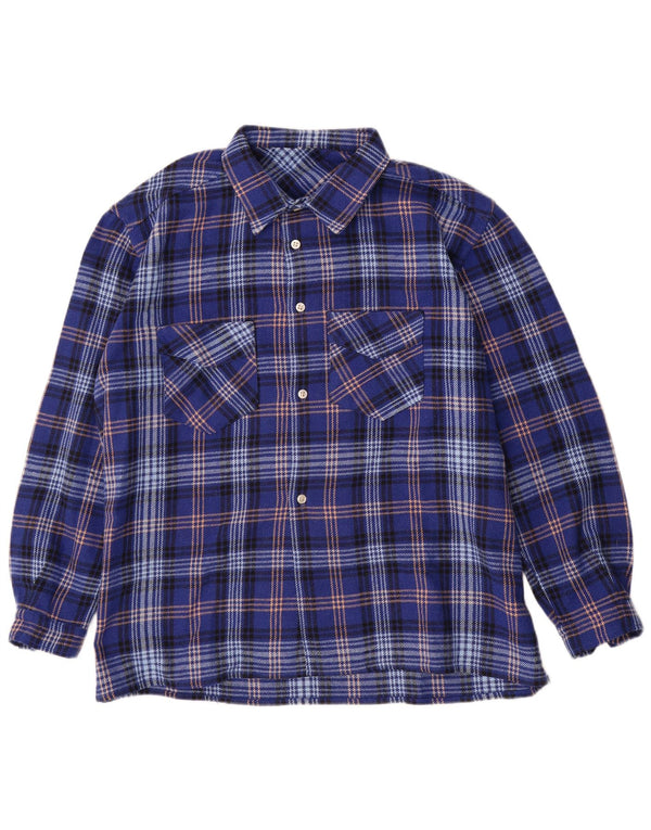chemise en flanelle homme vintage XL Blue Check