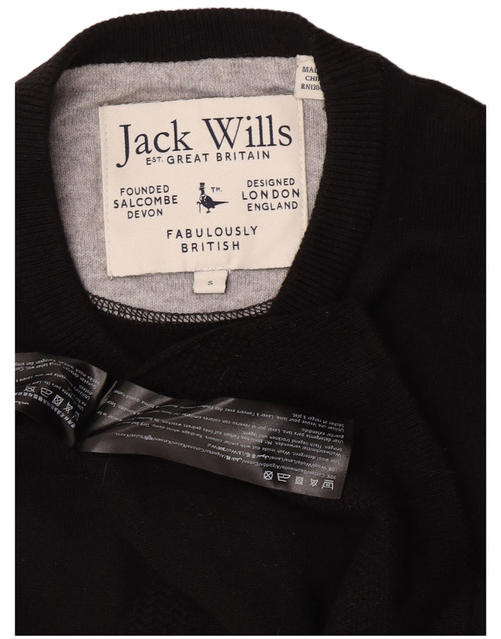 Jack Wills Pull à col rond pour homme Petit coton noir