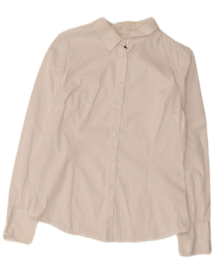 Trussardi Jeans Chemise Femme IT 44 Coton Blanc Moyen