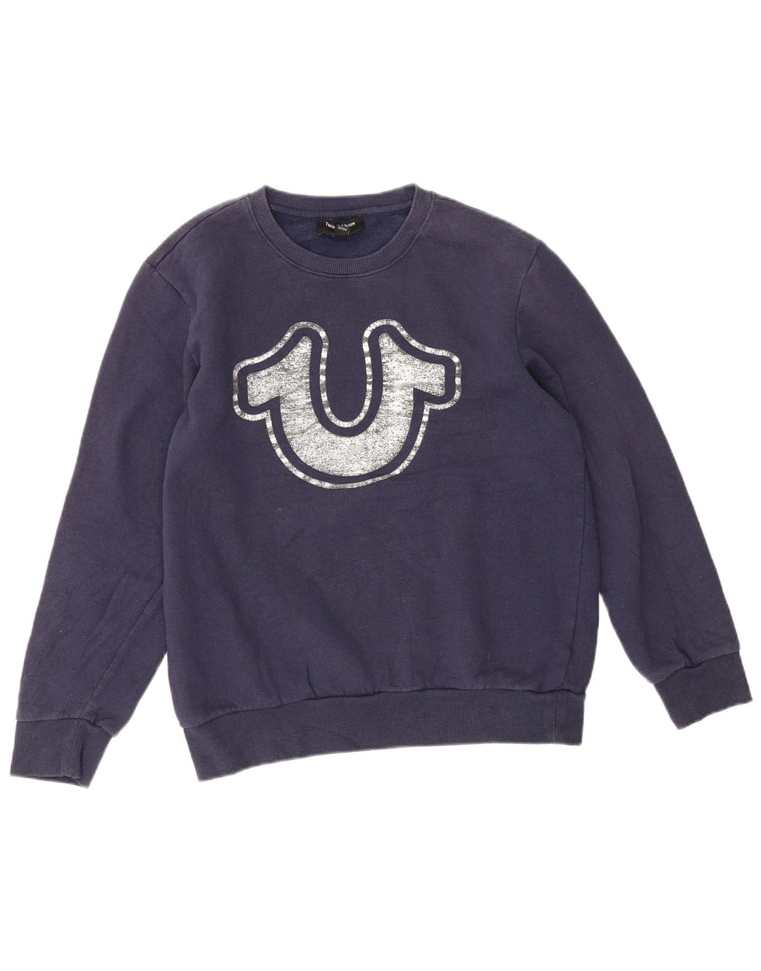 True Religion Sweat-shirt graphique pour homme en coton bleu marine moyen
