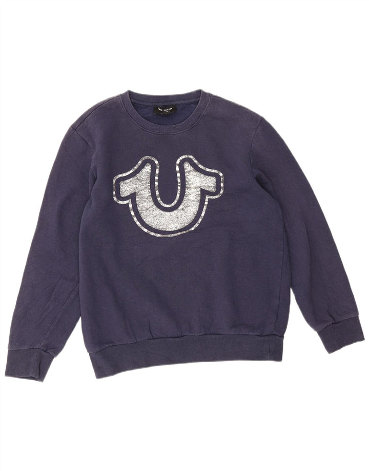 True Religion Sweat-shirt graphique pour homme en coton bleu marine moyen