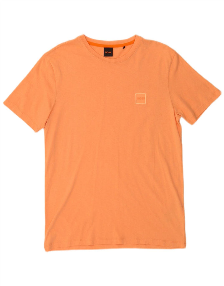 Hugo Boss Homme T-Shirt Top Orange Moyen Coton
