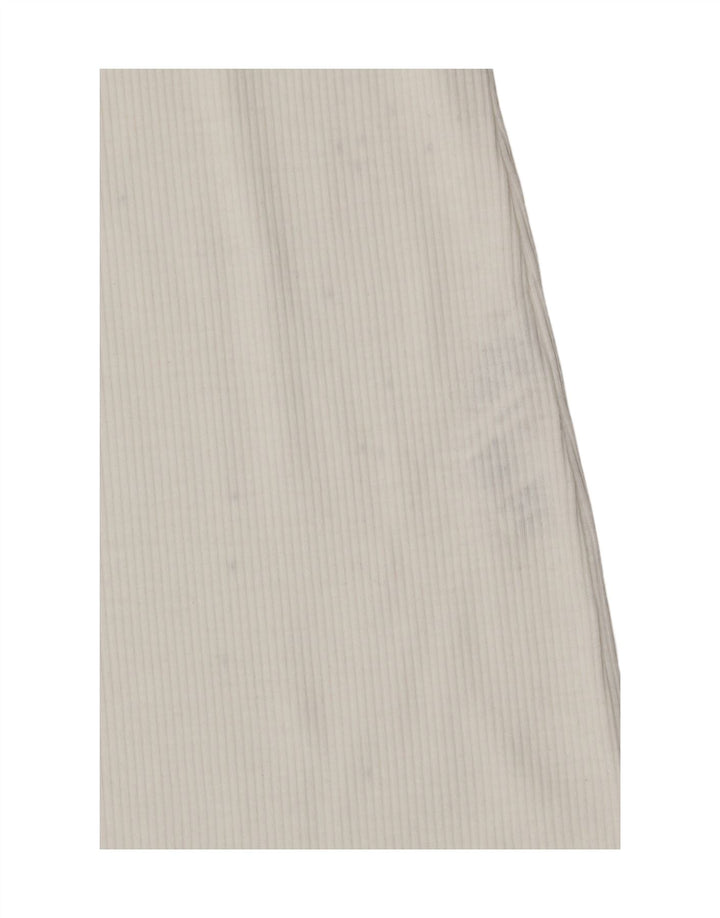 Zara Womens Crop Halter Top UK 12 Moyen Blanc Coton