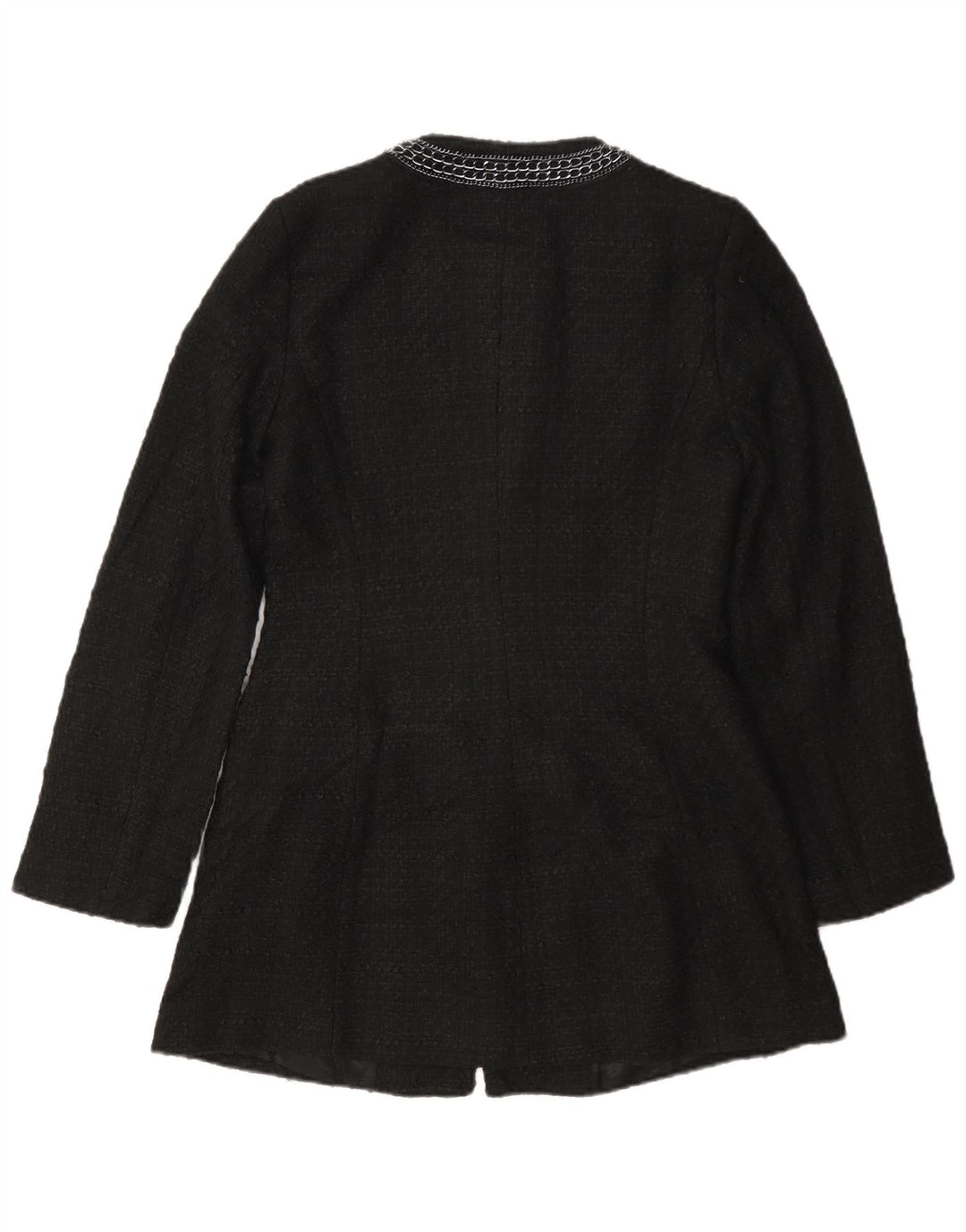 Zara Femme Pardessus UK 12 Moyen Noir Polyester