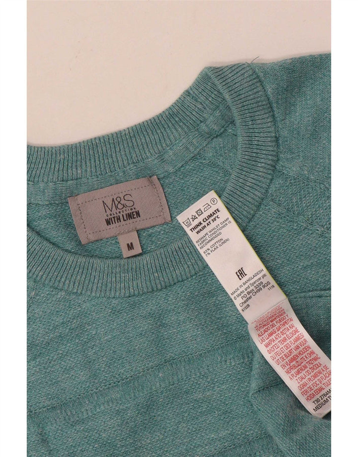Marks & Spencer Pull Col Rond Homme Vert Moyen Coton