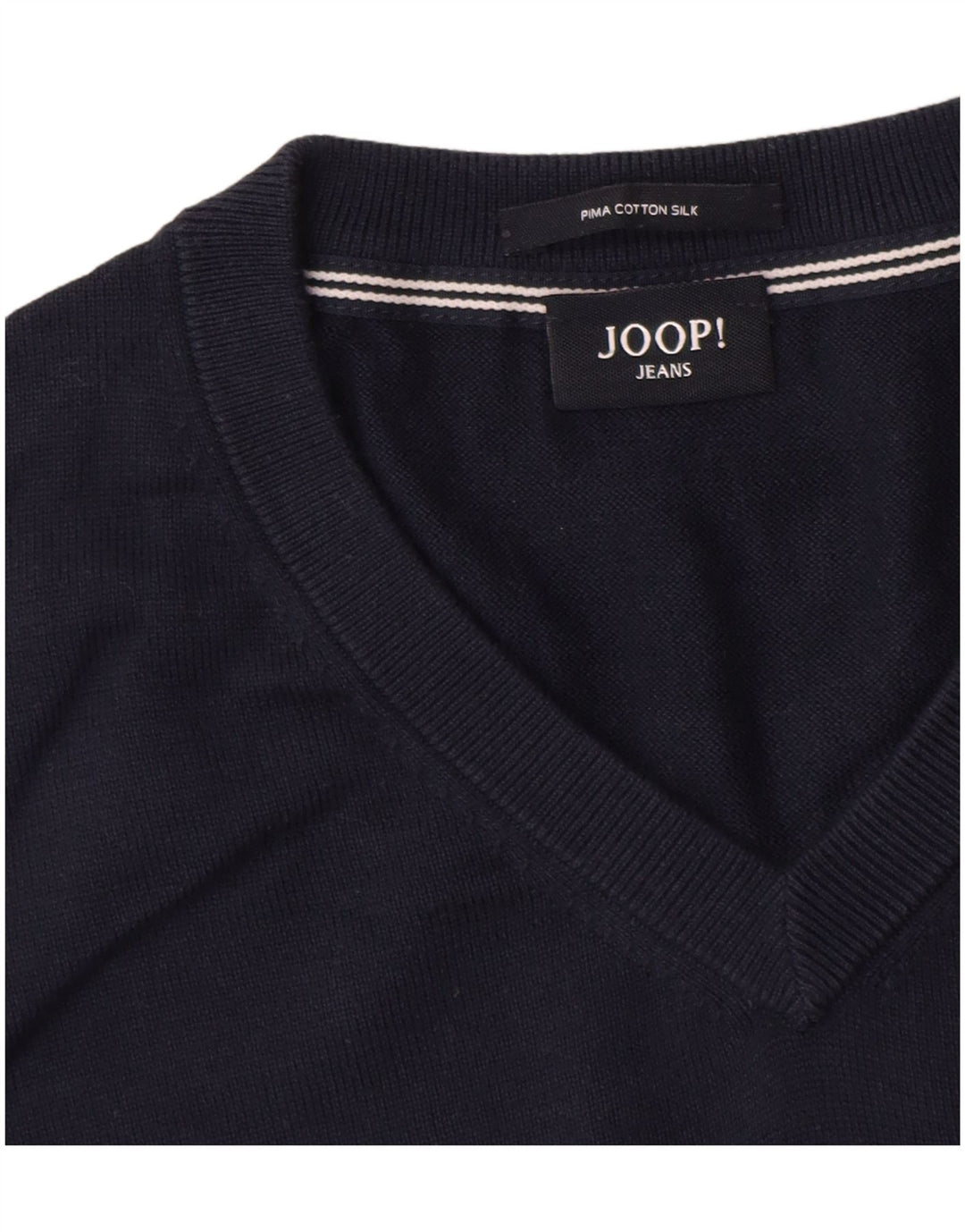 Joop Pull col V Homme Grand Bleu Marine Coton