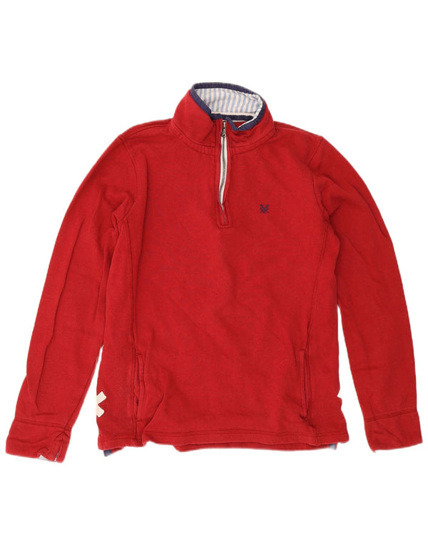 Crew Clothing Sweat-shirt surdimensionné à col zippé pour femme Rouge moyen UK 12