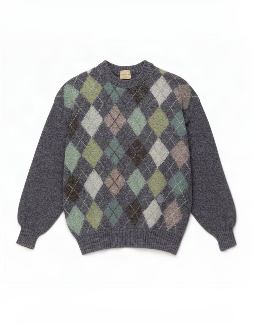 Trussardi Pull Col Ras-du-Cou Pull Bleu Moyen Argyle/Diamond Laine