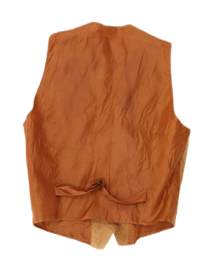 gilet en daim vintage pour homme petit cuir marron