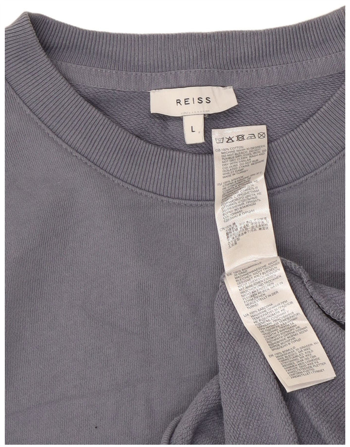 REISS Homme Sweatshirt Jumper Large Bleu Coton