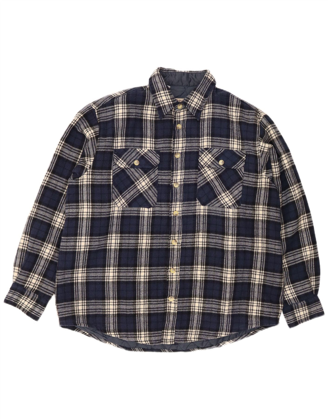 JOHN F GEE Chemise en flanelle pour homme Lumberjack Taille 43/44 XL Bleu marine à carreaux
