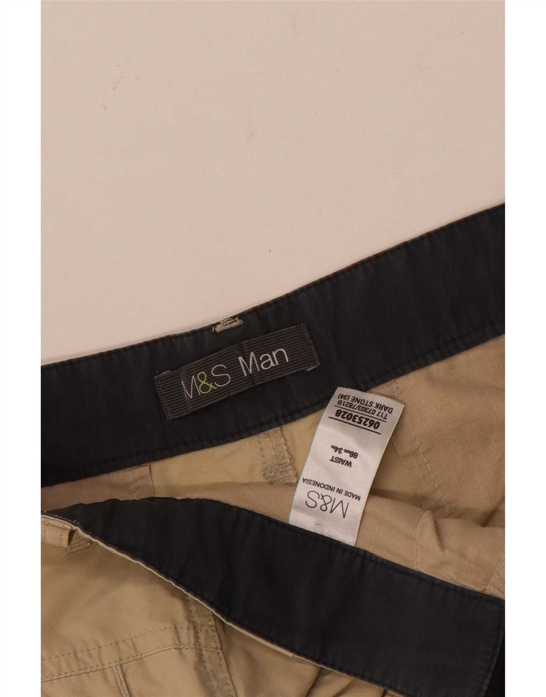 Marks & Spencer Short cargo pour homme W34 Grand coton beige