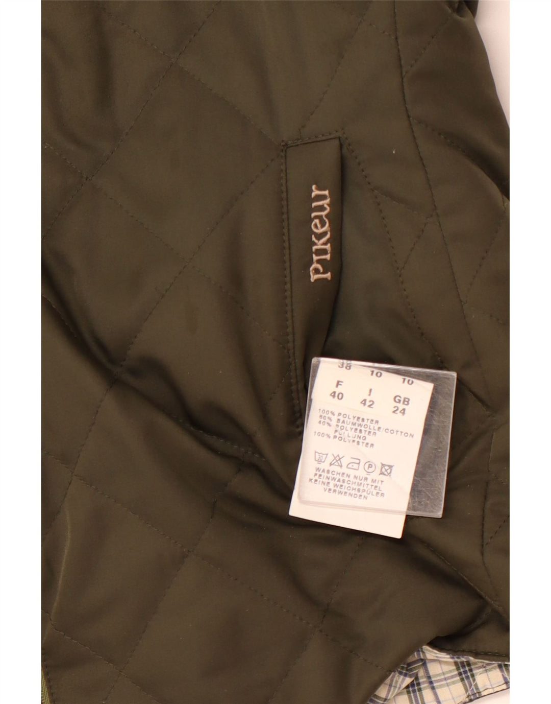 PIKEUR Gilet matelassé réversible pour femme IT 42 Kaki moyen Polyester