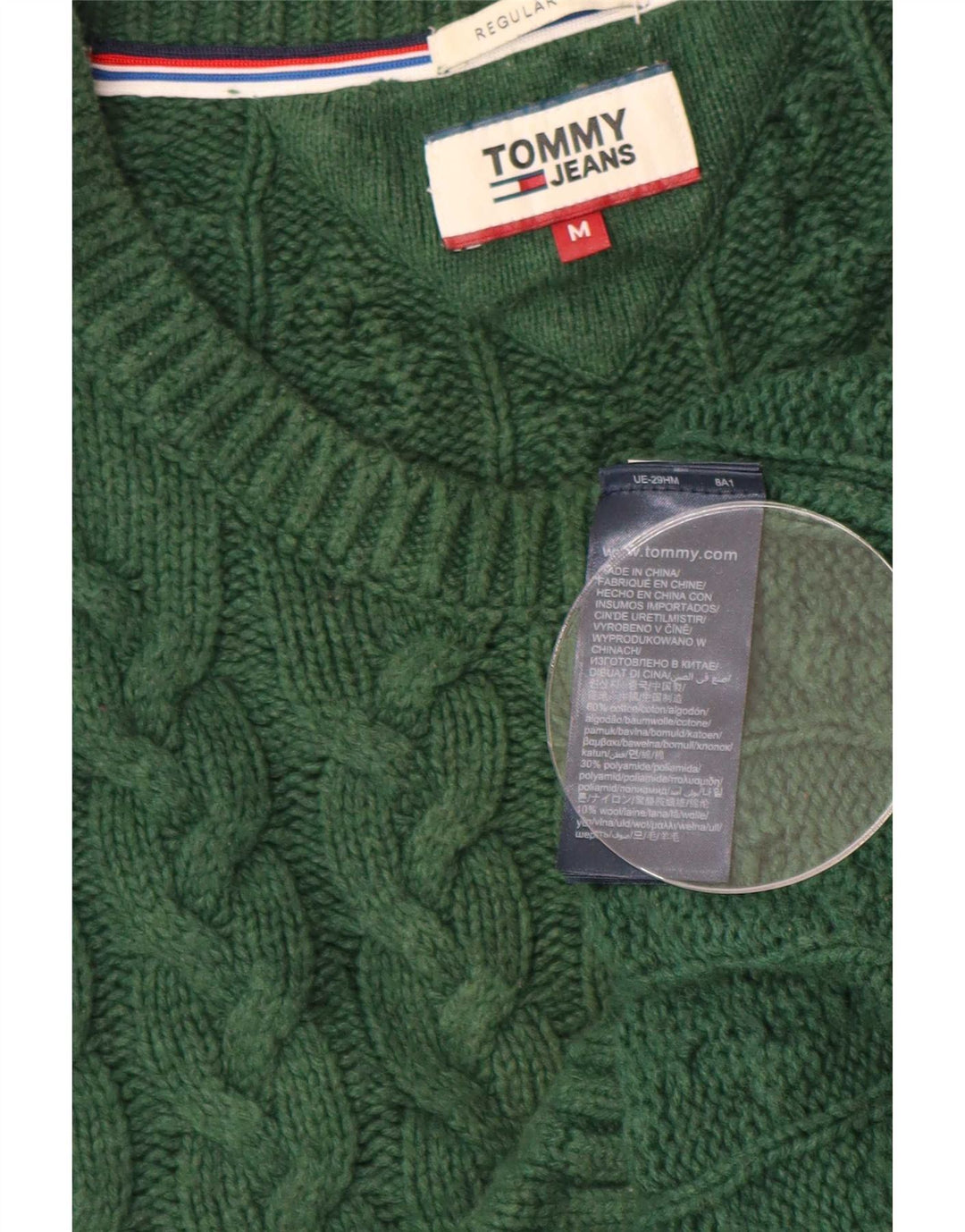 Tommy Hilfiger Pull Regular Fit Ras du Cou Homme Vert Moyen