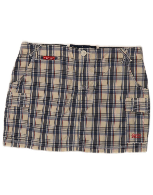 Superdry Femme Jupe Cargo Medium W30 Coton À Carreaux Multicolore