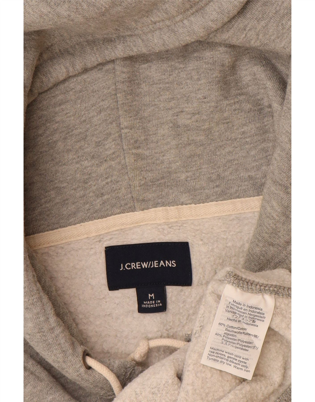 J. CREW Pull à capuche zippé pour homme en coton moucheté gris moyen