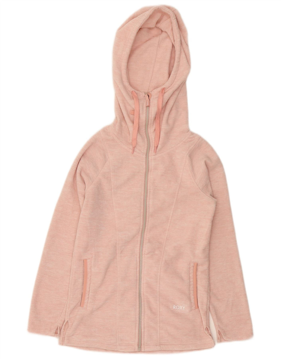 ROXY Veste Polaire à Capuche Femme UK 6 XS Rose Moucheté Polyester