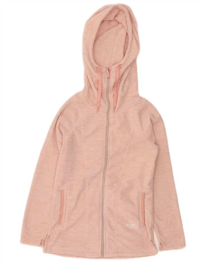 ROXY Veste Polaire à Capuche Femme UK 6 XS Rose Moucheté Polyester